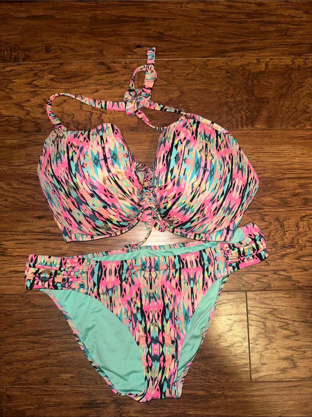 Kids One-Piece Swimsuit in Multicolor Ikat Print - Brand Unspecified